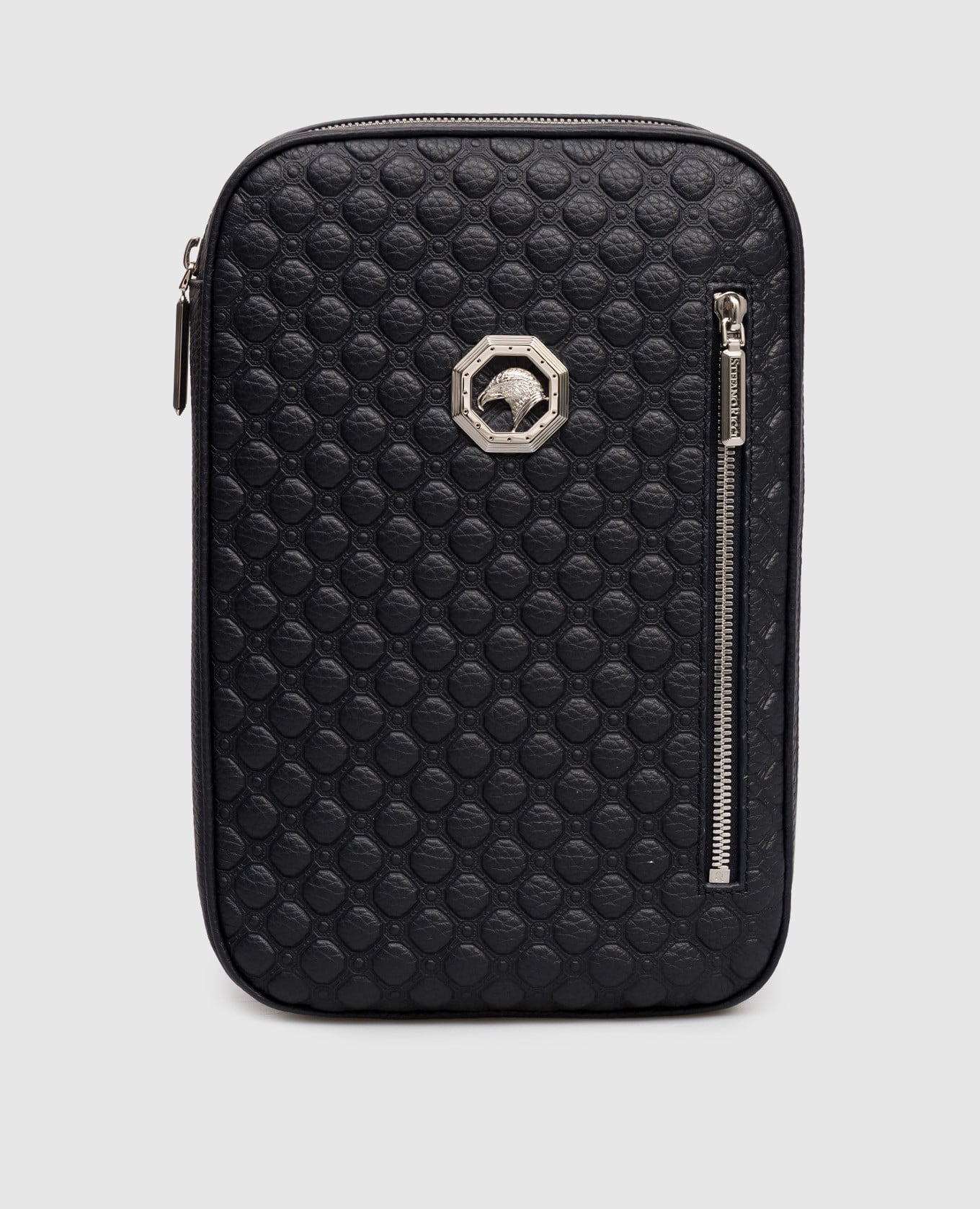 

Синяя кожаная сумка с фактурным узором, Синий, Сумки через плечо