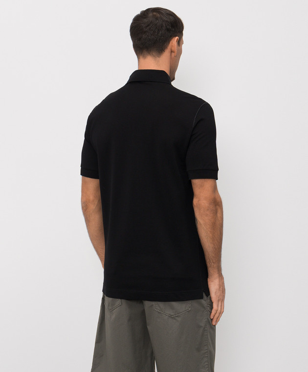 Dolce&Gabbana Черное поло с патчем логотипа G8PL4TG7P1D изображение 4