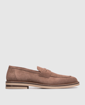 Brunello Cucinelli Коричневые замшевые лоферы MZUSOLT709