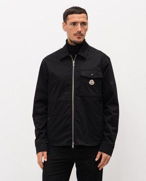 Moncler Черная куртка в стиле рубашки с логотипом L10912F0002357448