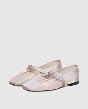 Mach&Mach Сірі балетки Lotus Flower S091310NET