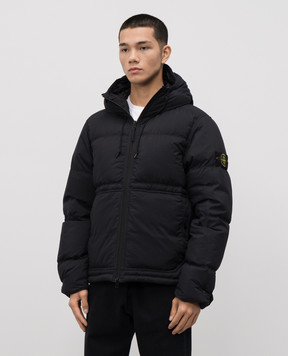 Stone Island Чорний пуховик з логотипом K2S154100019S0182