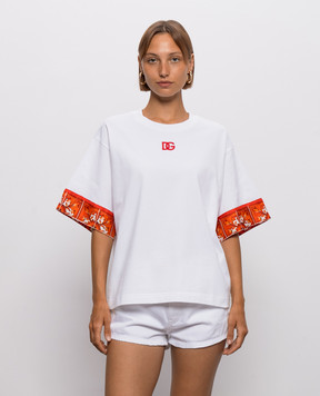 Dolce&Gabbana Белая футболка с вышивкой монограммы F8V06ZGDDT1