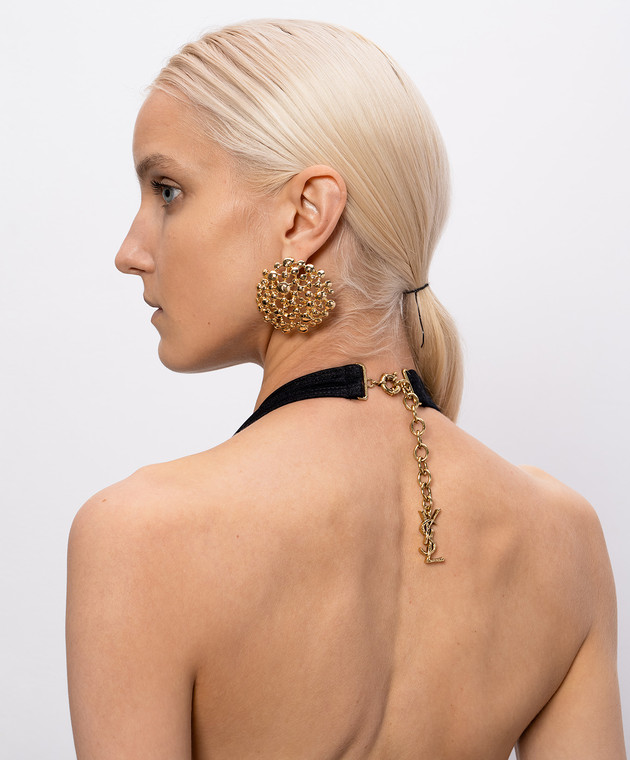 Saint Laurent Черный купальник с эмблемой Cassandre 859623Y37WN изображение 5