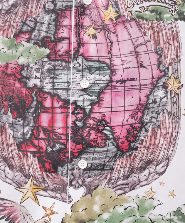 Off-White Белая рубашка с принтом Dream World 44MGG01FZ26F002 изображение 5