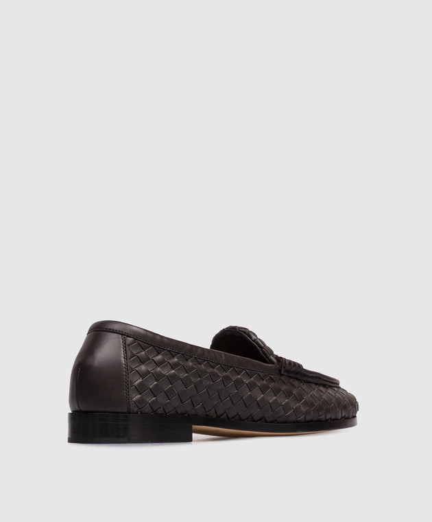 Bottega Veneta Коричневі шкіряні лофери Silenzio 867565V2ED0 зображення 3