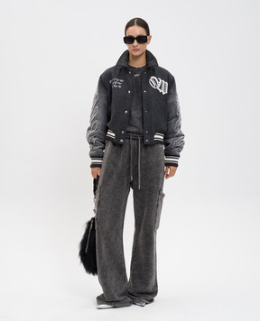 Off-White Сіра футболка з принтом 2AA089F25JER003