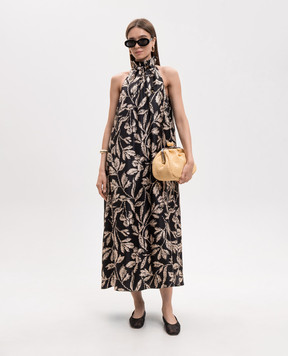 Max Mara Черное платье MXMCARTONE из шелка MXMCARTONE
