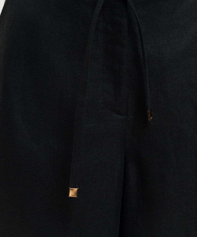 Agnona Чорні бермуди з льону T81102YU3034 зображення 5