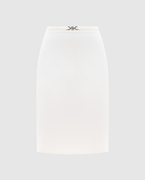 Versace Белая юбка из шерсти с эмблемой 10230581A12789