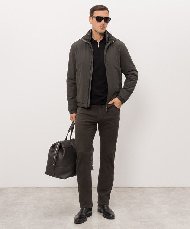 Kiton Коричневі джинси з патчем логотипа UPNJSK0100L зображення 2