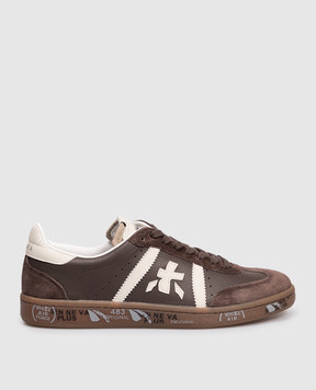 Premiata Коричневые кожаные кроссовки BONNIE BONNIE7670