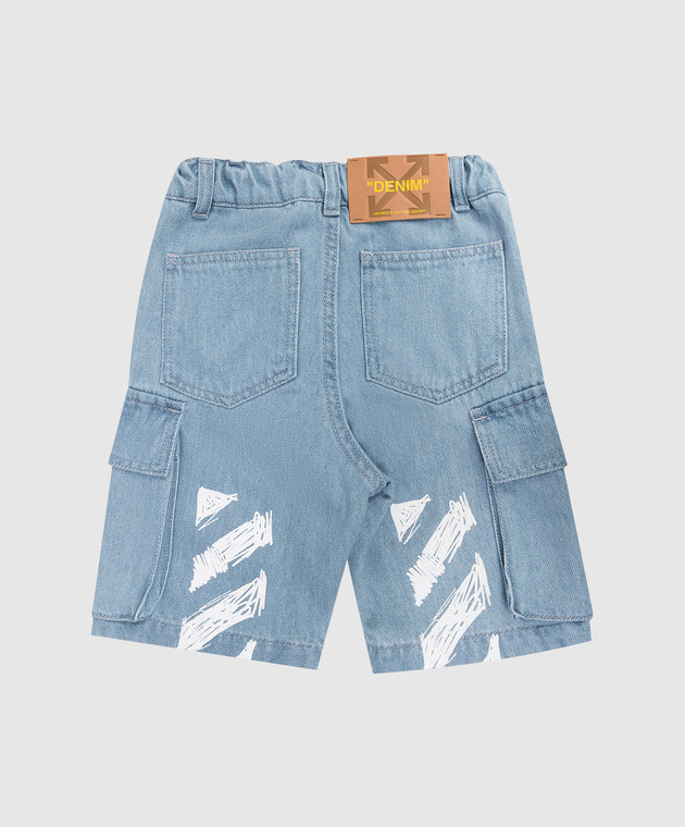 Off-White Дитячі блакитні джинсові шорти 44BYC002S26D001 зображення 2