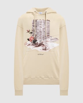 Off-White Бежеве худі Building 44MBB085F5F003