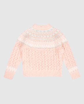 Moncler Grenoble ENFANT Детский розовый свитер с шерстью K29579C00001M8415810