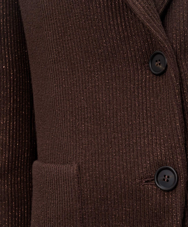Brunello Cucinelli Коричневый жакет с люрексом M0AZT7511P изображение 5