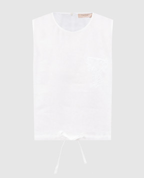 Twinset Білий топ з льону 261TT2303