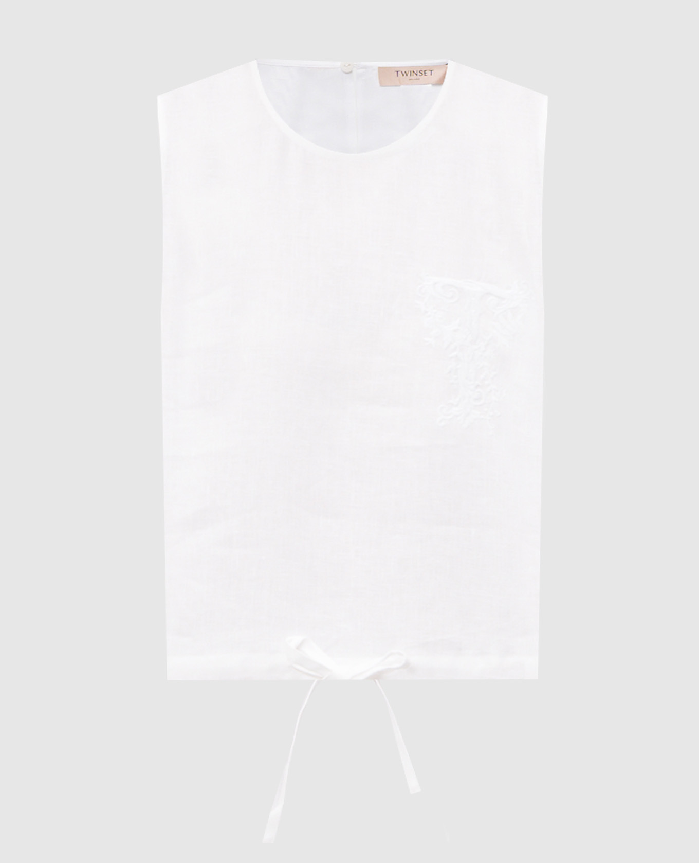 Білий топ з льону