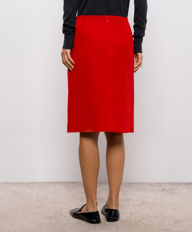 Jil Sander Червона оксамитова спідниця J02MA0426J45377 зображення 4
