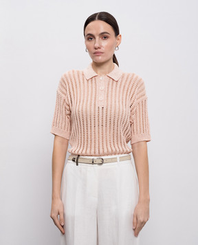 Peserico Бежевий шкіряний ремінь з ланцюжком моніль A32601C0CC777