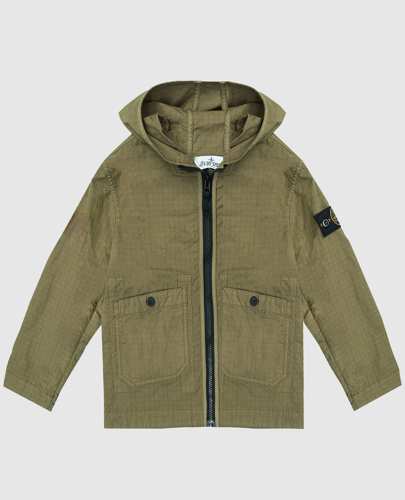 Детская зеленая куртка с патчем логотипа