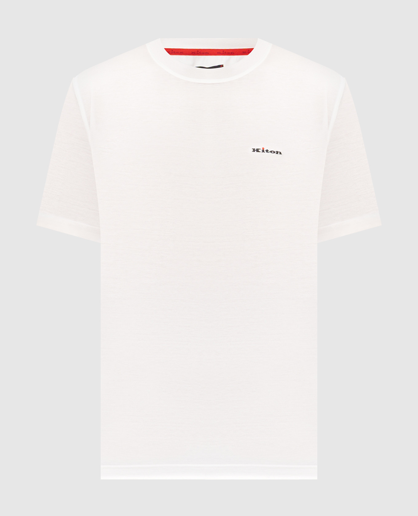 Белая футболка с вышивкой логотипа