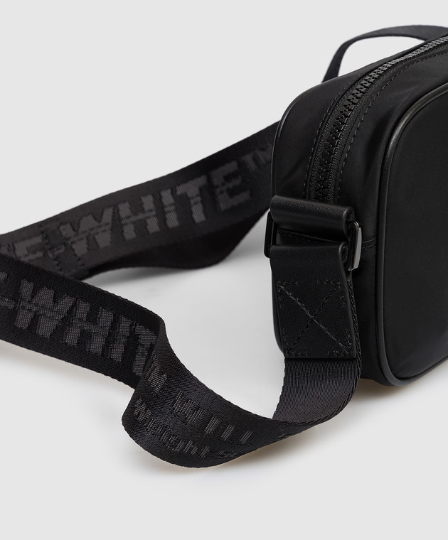 Off-White Чорна сумка крос-боді з контрастним принтом емблеми OMNQ09EC99FAB001 зображення 4