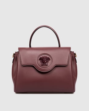 Versace Бордовая кожаная сумка La Medusa DBFI0391A15997