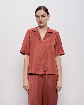 Peserico Теракотова блуза прямого крою A0640606638