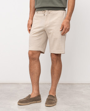 Stefano Ricci Бежеві шорти з вовни та шовку M1T6100332CM10HA