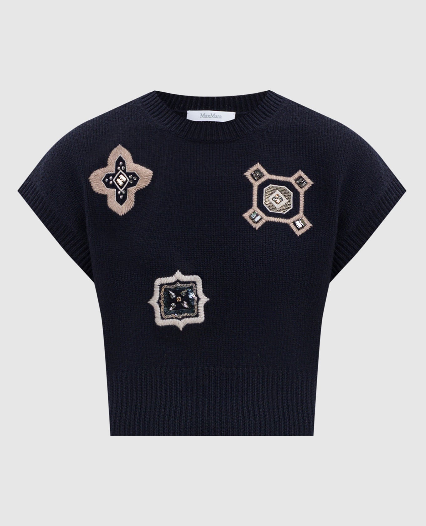 

Синий свитер MXMANFORA с короткими рукавами, Свитера