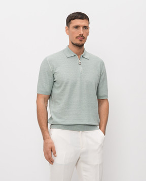 Stefano Ricci Зелене поло з льоном і шовком K616441P31F26110