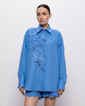 Ermanno Scervino Life Голубая рубашка из льна D484K305ZQR