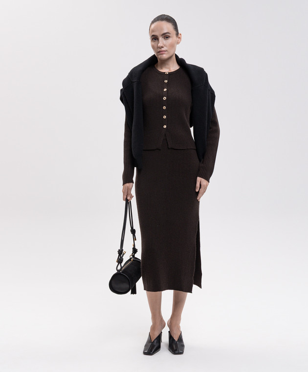 Allude Коричнева спідниця з вовни та кашеміру 26517081 зображення 2