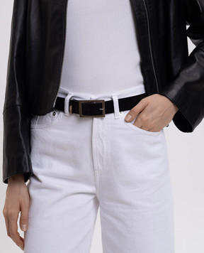 Dondup Чорний шкіряний ремінь з логотипом WC325PL0661DXXX