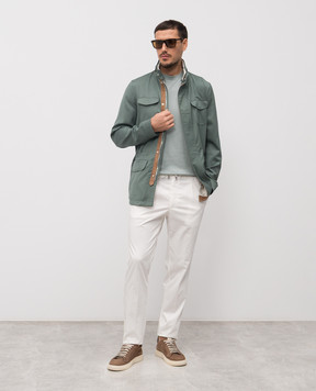 Enrico Mandelli Білі штани з бавовни GYM02B5653