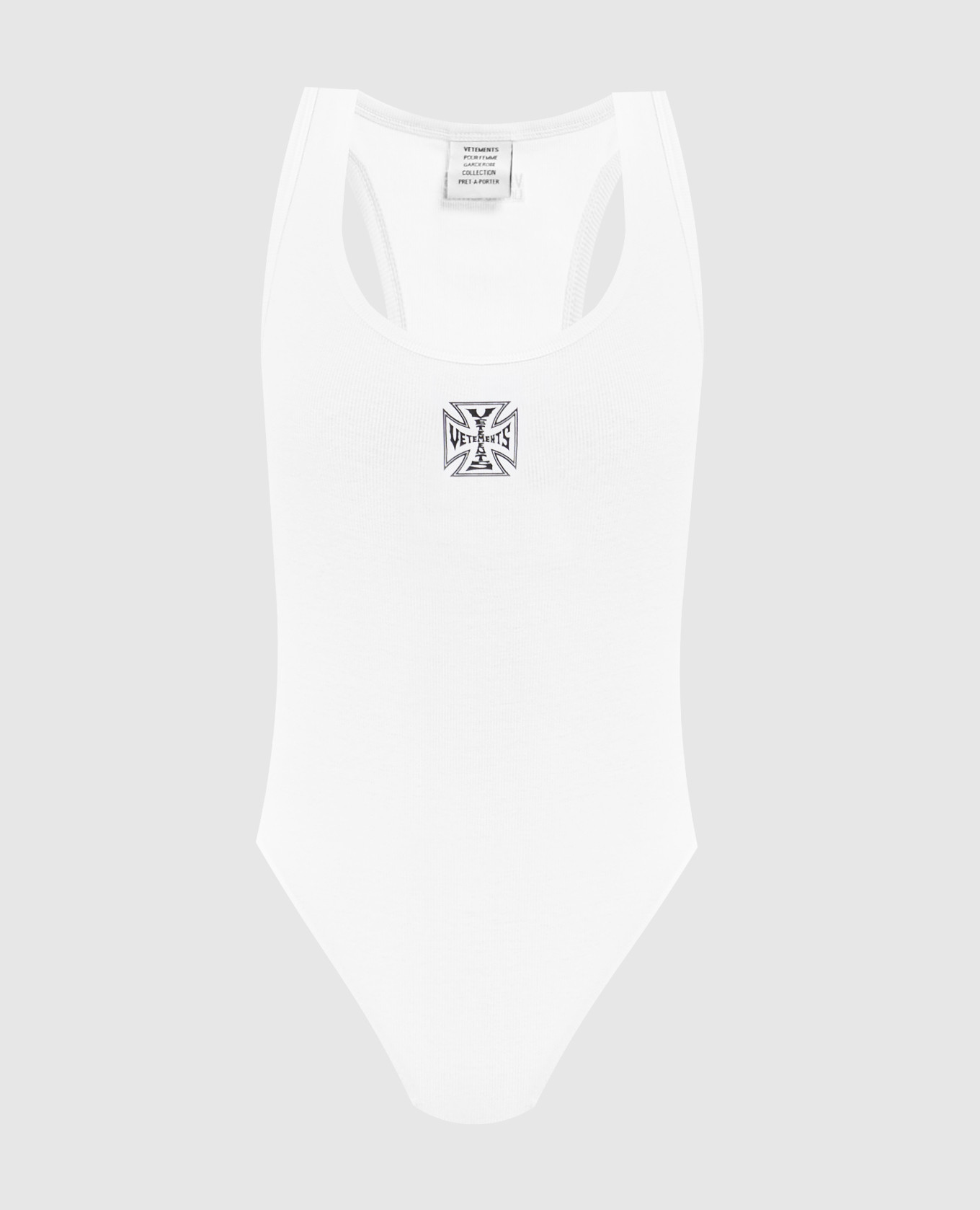 

Белое боди с логотипом, Белый, Боди