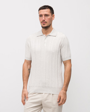 Brunello Cucinelli Сіре поло у візерунок M29806305