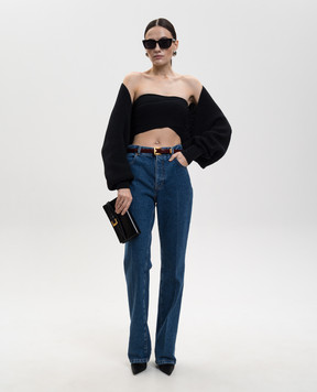 Balmain Чорний кардиган-болеро GF1KL275KJ39