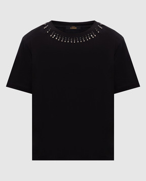 Twinset Черная футболка с кристаллами 262AP2480