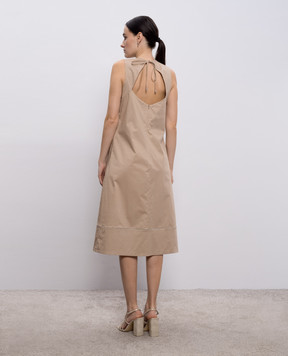 Peserico Бежева сукня з ланцюжком моніль A0271901979