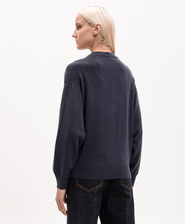 Brunello Cucinelli Синий пуловер из кашемира M12244412P изображение 4