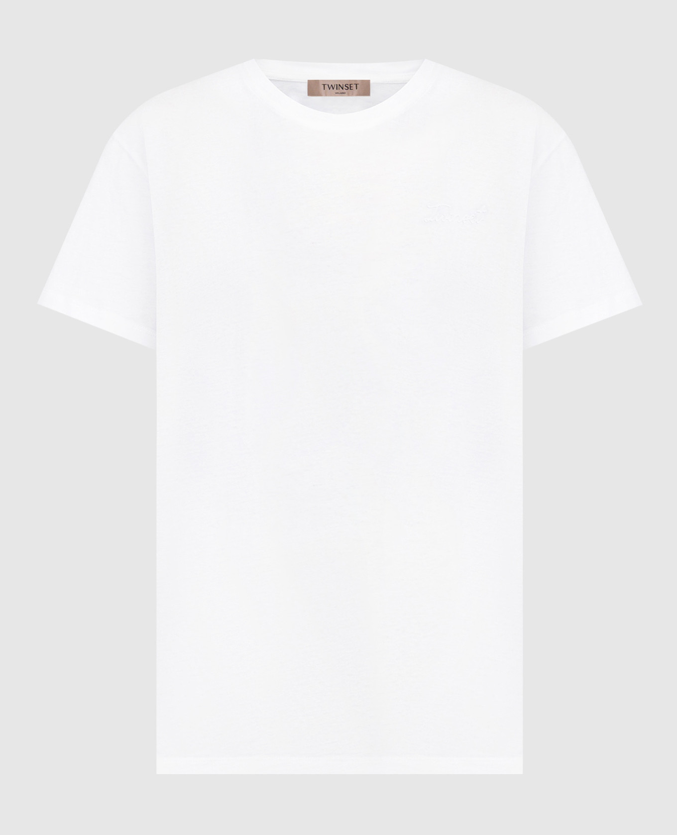 Белая футболка с фактурным логотипом