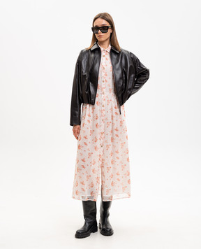 Babe Pay Pls Коричневая кожаная куртка с патчем логотипа 2530NATUREL