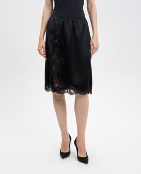 Dolce&Gabbana Чорна спідниця з шовком F4DASTFU1NU