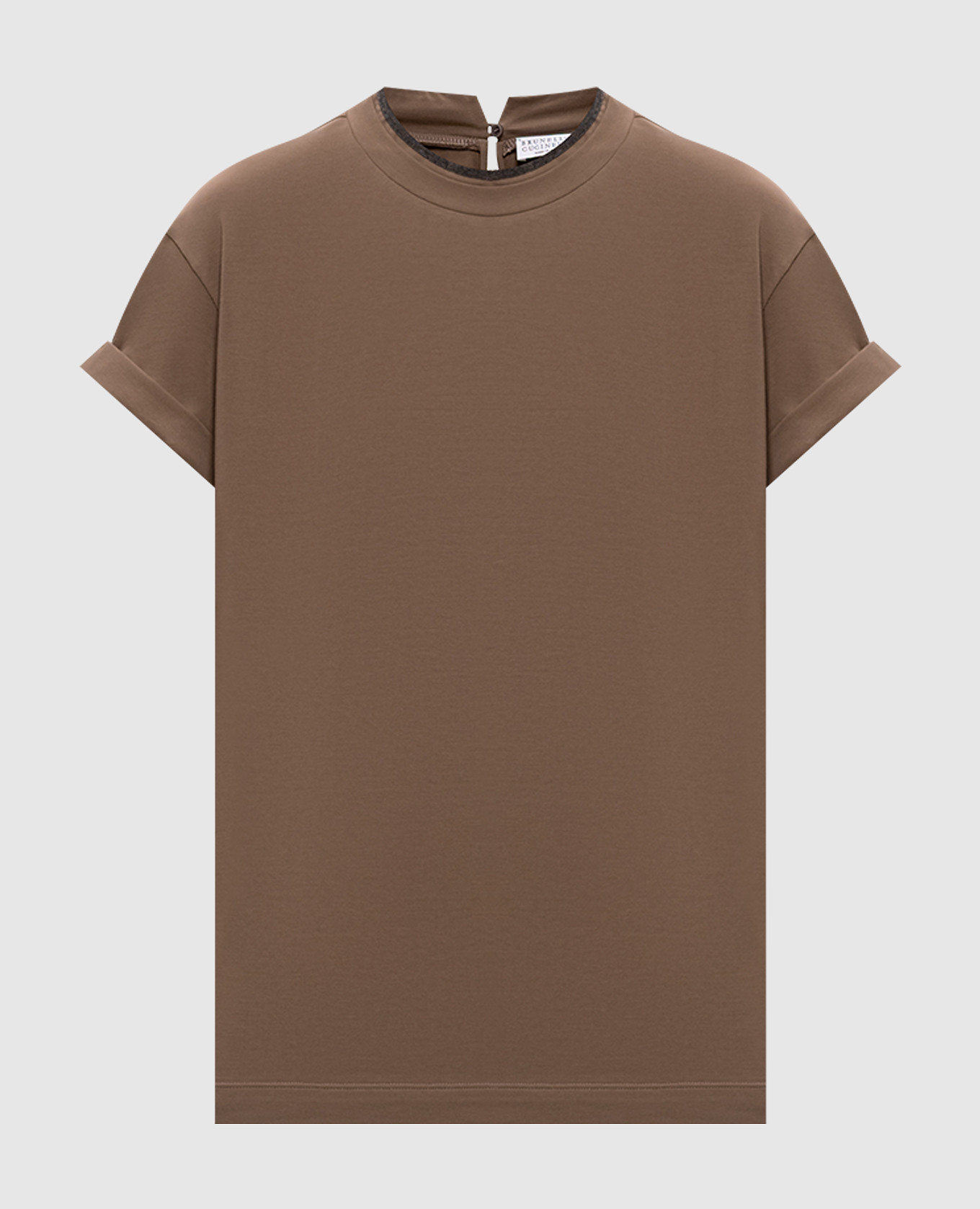Коричневая футболка с эффектом наложения слоев