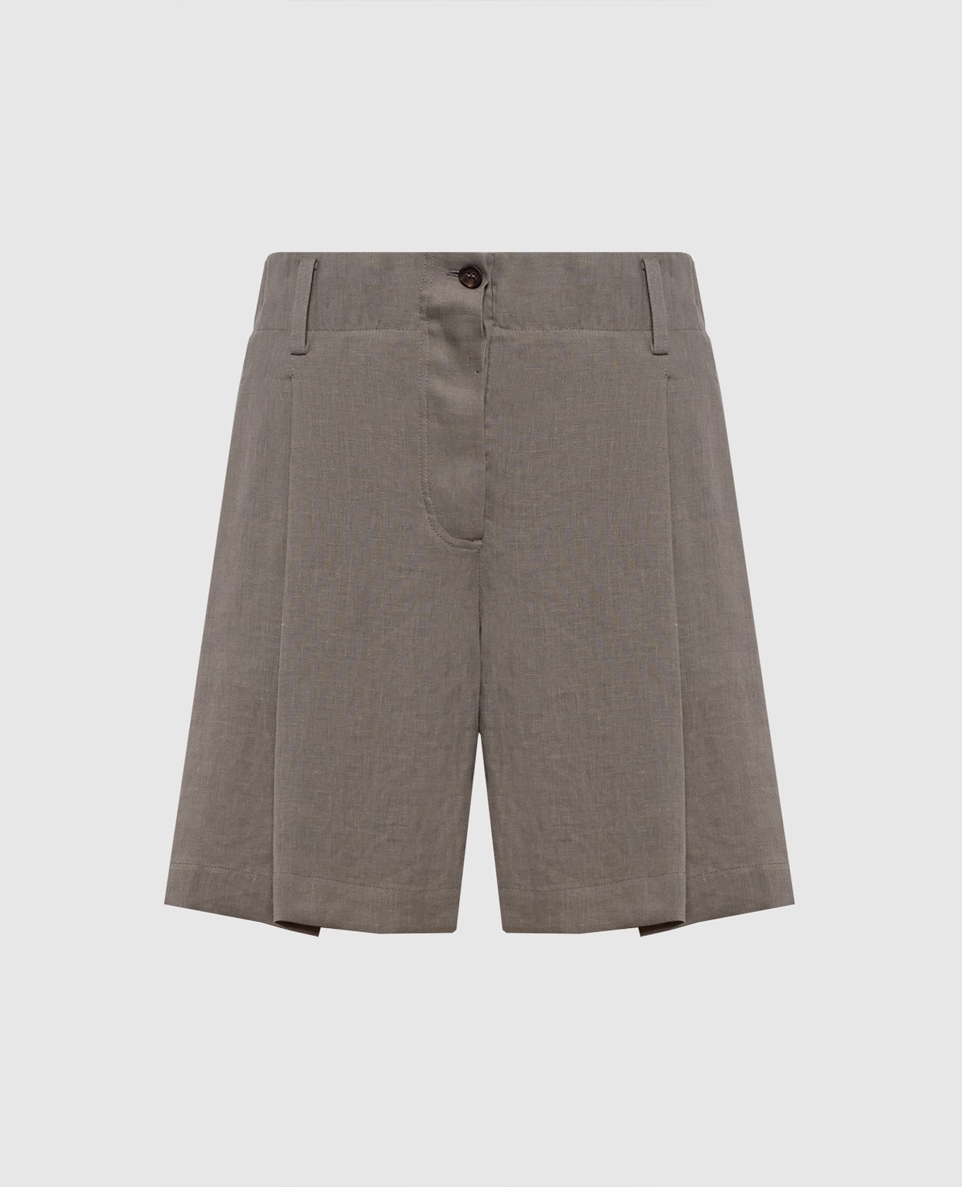 Серые шорты из льна