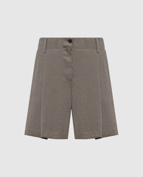 Brunello Cucinelli Серые шорты из льна MA698DV499