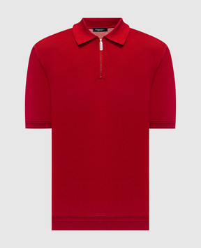 Stefano Ricci Бордове поло із шовку з вишивкою монограми логотипа K616215P31F26101