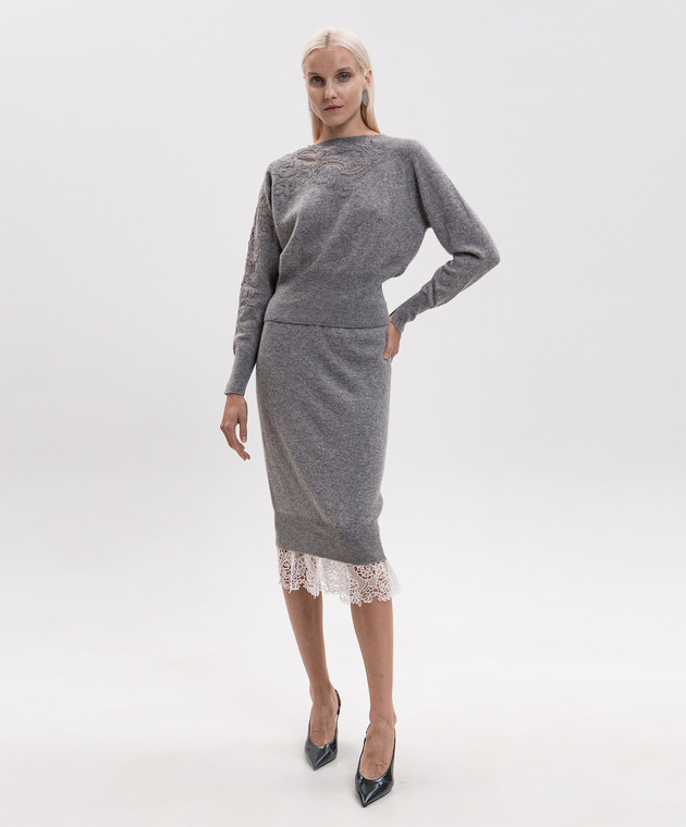 Ermanno Scervino Серый джемпер из кашемира D495M302APPYU изображение 2